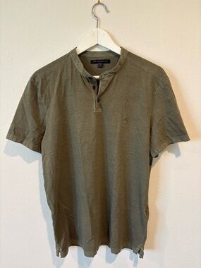 John Varvatos USA Olive Green Short Sleeve Henley